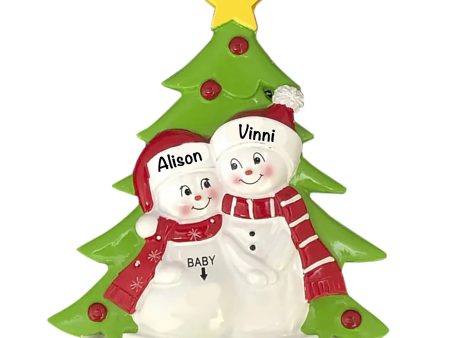 Pregnant Snow Couple Christmas Ornament on Sale