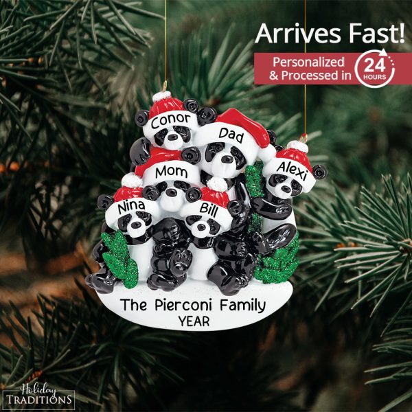 Panda Family of 6 Christmas Ornament Online Hot Sale