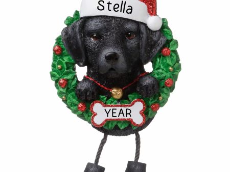 Black Labrador Wreath Christmas Ornament Online now