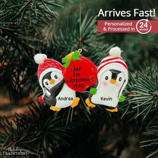 Our 1st Personalized Penguins Personalized Ornament Online