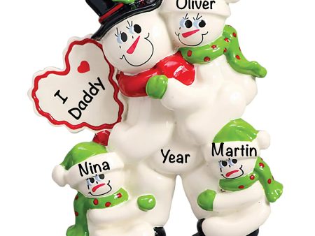 Dad with 3 Children Christmas Ornament Online Sale