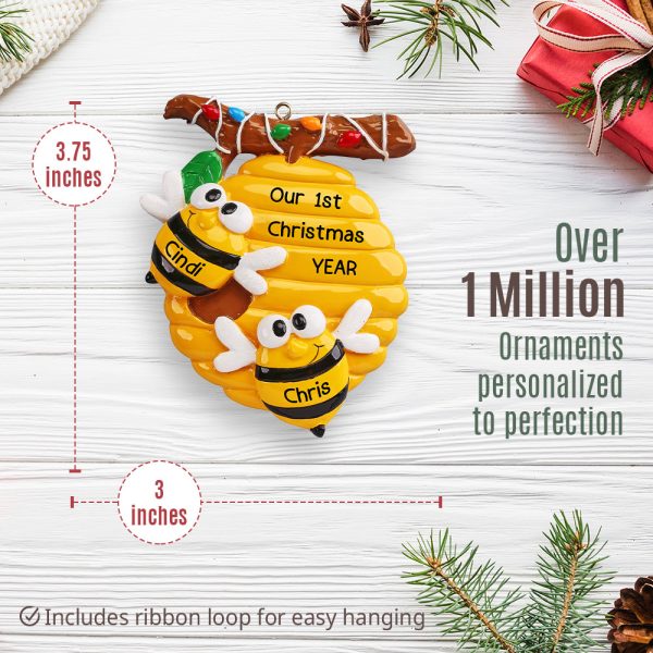 Honey Bees Couple Christmas Ornament Fashion