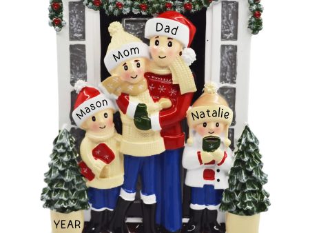 Holiday Door Family of 4 Christmas Ornament Online Sale