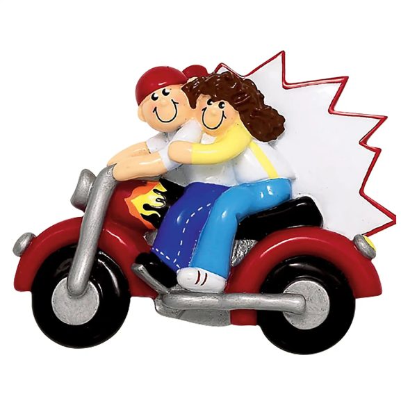 Motorcycle Couple Christmas Ornament For Discount