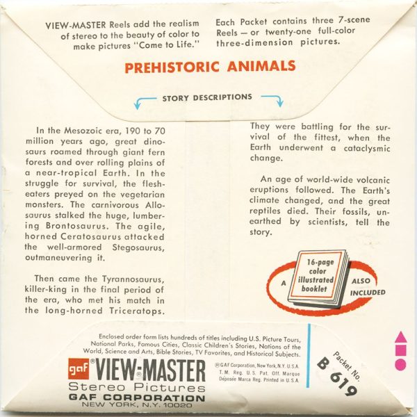 Prehistoric Animals - View-Master 3 Reel Packet - vintage - B619-G3A Online