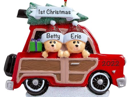 SUV Car Christmas Tree Bear Couple Christmas Ornament Sale