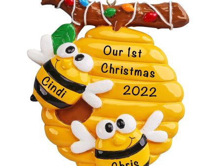 Honey Bees Couple Christmas Ornament Fashion