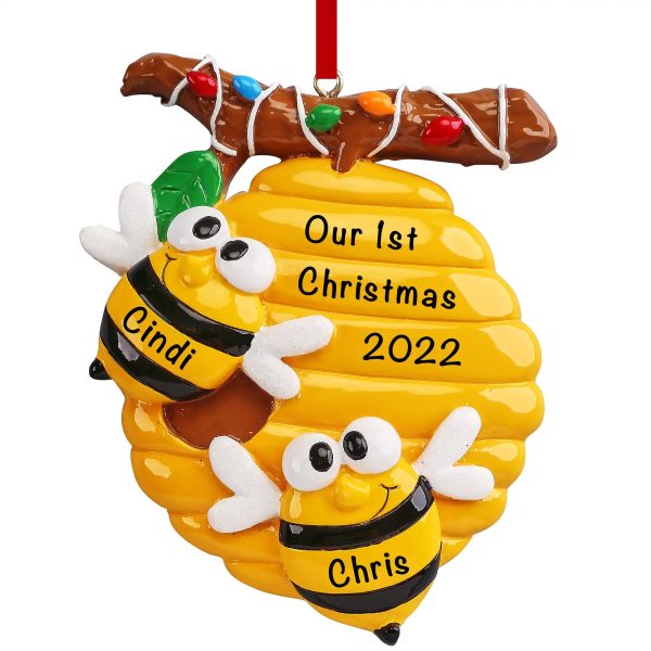 Honey Bees Couple Christmas Ornament Fashion