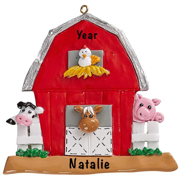 Farmyard Barn Animals Christmas Ornament Online now