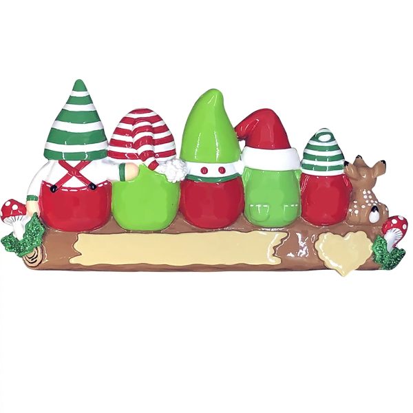 Gnomes Family of 5 Christmas Ornament For Sale