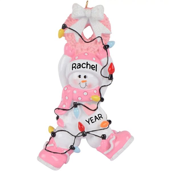 Pink Baby Girl Christmas Lights Ornament For Cheap