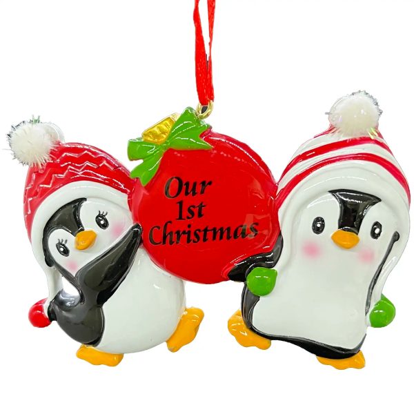 Our 1st Personalized Penguins Personalized Ornament Online