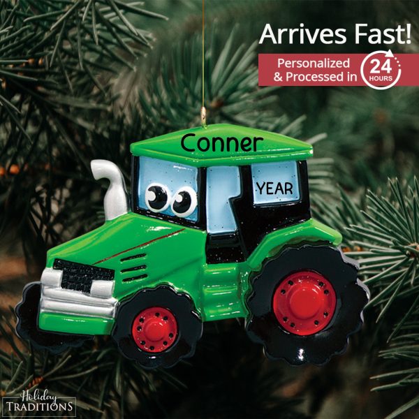 Green Tractor Toy Christmas Ornament Supply