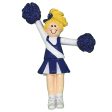 Cheerleader Christmas Ornament - Blue Uniform Blonde Sale