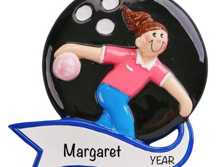 Bowling Girl Personalized Ornament For Sale