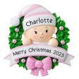 Pink Baby Girl Wreath Christmas Ornament Hot on Sale