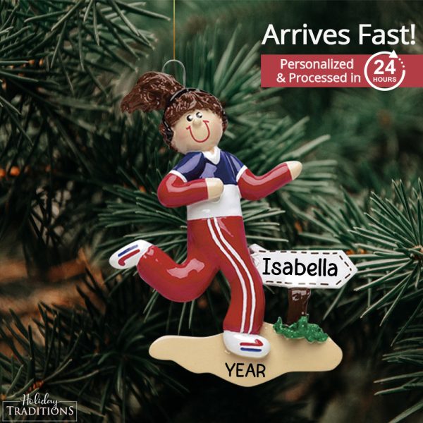 Girl Runner Christmas Ornament on Sale