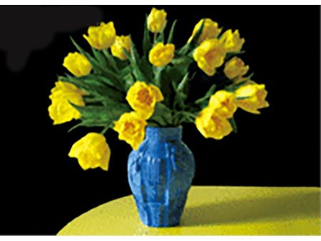 Yellow Tulips in Blue Vase - 3D Lenticular Postcard Greeting Card - NEW Online Sale