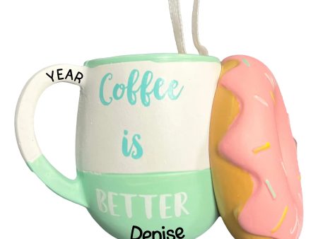 Coffee and Donut Personalized Ornament Online Hot Sale