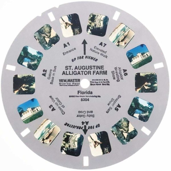 Alligator Farm - St. Augustine - View-Master 3 Reel Set Card - 1986 - vintage - 5354 For Discount