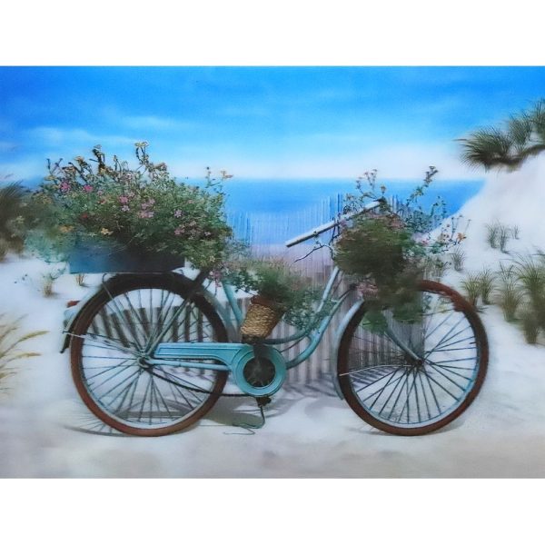 Bicycle on Beach - 3D Lenticular Poster - 12x16 Print - New Online Sale