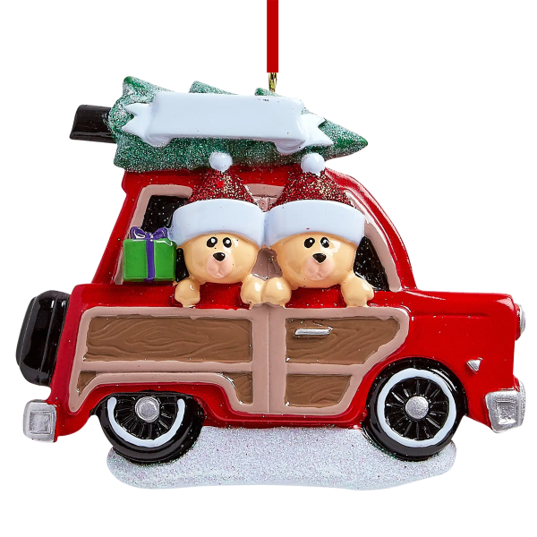 SUV Car Christmas Tree Bear Couple Christmas Ornament Sale