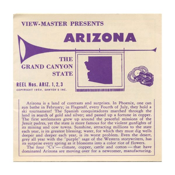 Arizona - View-Master 3 Reel Packet - vintage - ARIZ-1,2,3-S2 on Sale