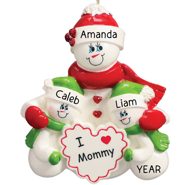 Mom With 2 Children Christmas Ornament Fashion