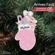 Pink Baby 1st Christmas Mitten Personalized Ornament Online Sale