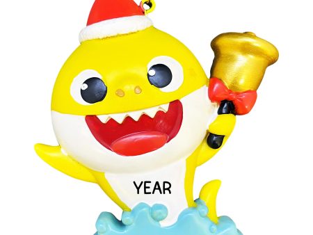 Yellow Baby Shark Christmas Ornament - Santa Cap Cheap