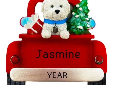 Bishon Frise in Vintage Truck Christmas Ornament Hot on Sale