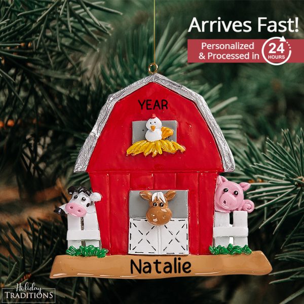 Farmyard Barn Animals Christmas Ornament Online now