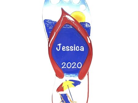 Flip Flop Beach Sunset Personalized Ornament For Cheap