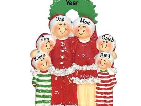 Christmas Pajama Family of 6 Christmas Ornament Online