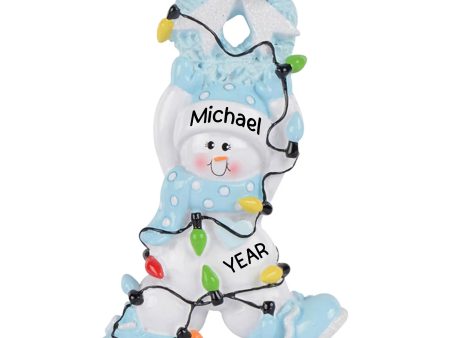 Blue Baby Boy Personalized Lights Ornament on Sale