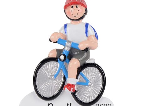 Boy Biking Personalized Christmas Ornament For Discount