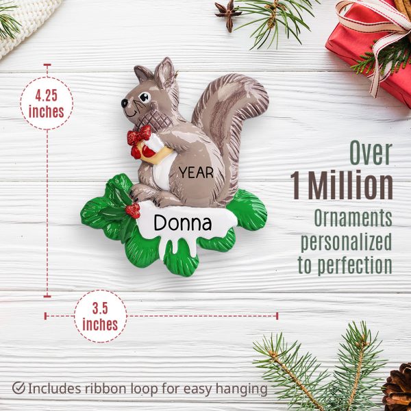 Squirrel Personalized Christmas Ornament Fashion