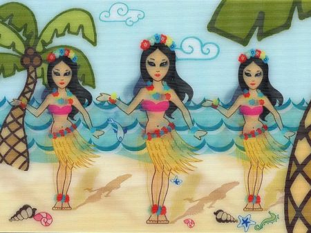 Hula Girls Dancing - 3D Motion Lenticular Postcards Greeting Cards Online Sale