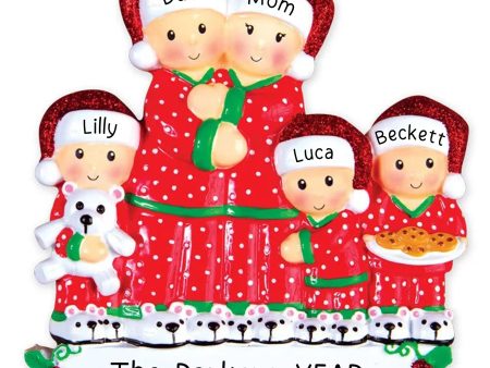 Pajama Family of 5 Christmas Ornament Online