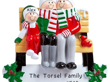 Park Bench Family of 3 Personalized Ornament Supply