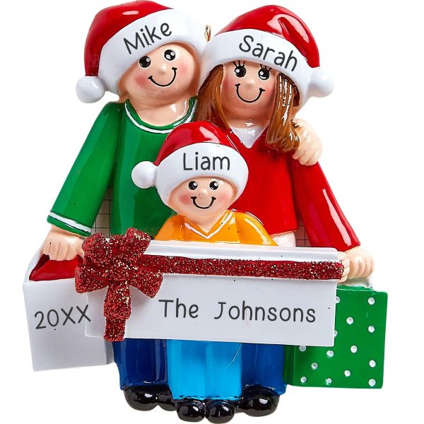 Gift Family of 3 Personalized Ornament For Cheap