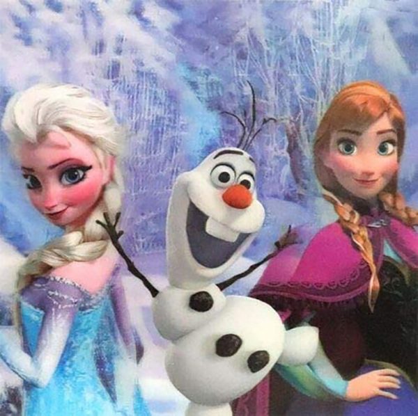 Frozen - Ana, Elsa, Olaf - 3D Lenticular Poster - 16 x 16 Print - New Discount