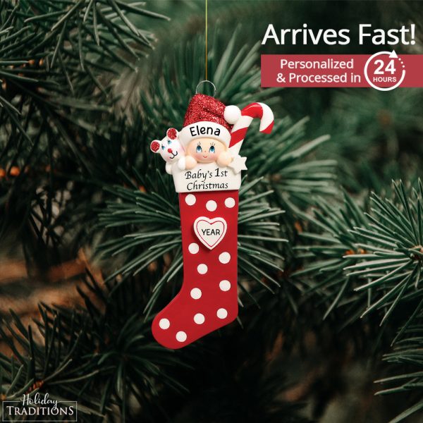 Red Baby s 1st Stocking Christmas Ornament Online