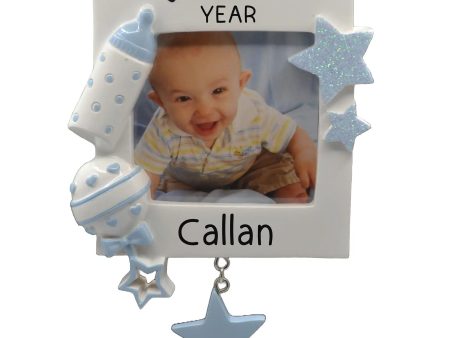 Baby s First Picture Frame Christmas Ornament - Blue Online Sale