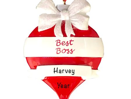 Best Boss Red Personalized Ornament Online Sale