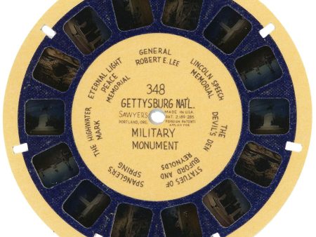 Gettysburg Nat l Military Monument  - View-Master Blue Ring Reel - vintage - (BR-348n) Sale