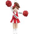 Cheerleader Christmas Ornament - Red Uniform on Sale