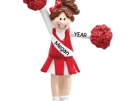 Cheerleader Christmas Ornament - Red Uniform on Sale