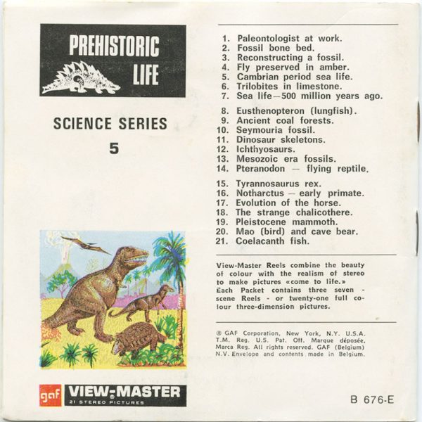 x-Prehistoric Life - View-Master 3 Reel Packet - vintage - B676E-G1 Sale