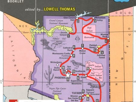 Arizona - State Tour Series - View-Master 3 Reel Map Packet - 1960s - vintage - A360-G1A Online